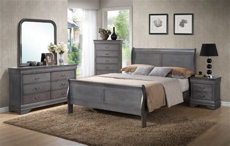 Pair of slim bedside tables newbury grey range bedroom furniture storage. Louis Phillip Grey Bedroom Set - Furtado Furniture
