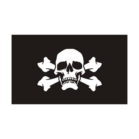 Jolly Roger Black Flag Sticker Decal Pirate Ship Skull Crossbones V3