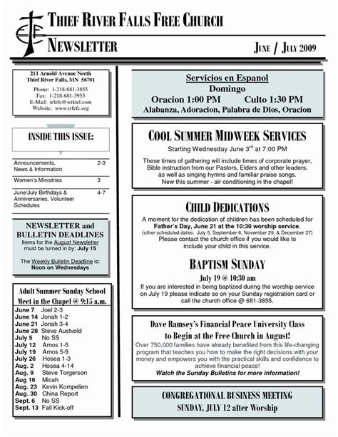 Free Church Newsletter Templates Choose The One You Like Customize It