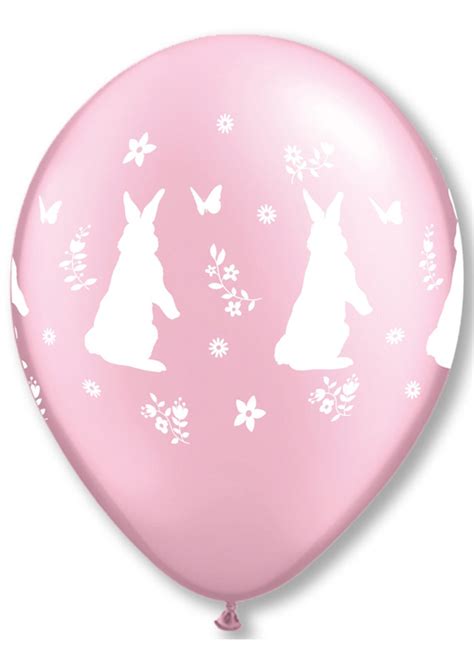 Inflated Pink Peter Rabbit Latex Helium Party Balloon