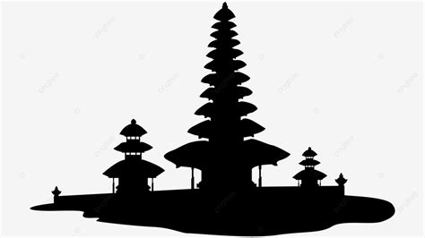 Siluet Candi Hindu Bali Pura Pura Bali Kuil PNG Dan Vektor Dengan Background Transparan Untuk