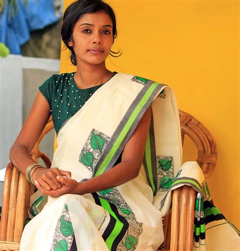 Mundu Blouse Kerala Fashion Kiosks Cream Cotton Kerala Kasavu Set