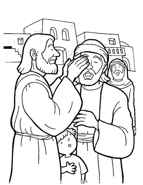 Jesus Heals The Blind Man Coloring Page At Free