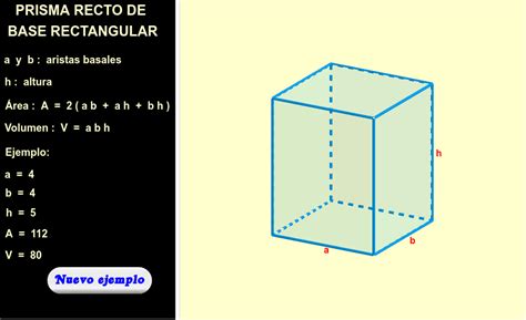 Prisma recto de base rectangular - paralelepípedo ( área y volumen
