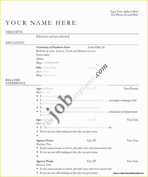 Free Printable Fill In The Blank Resume Templates Of Resume Format