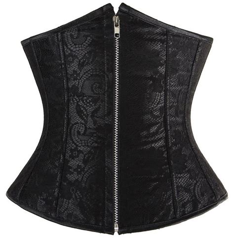 black lace zip front underbust corset s~xxl under the bust corsets corsets bustiers