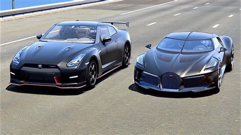 Bugatti La Voiture Noire Vs Nissan Gtr Hyper Tuned Drag Race 20 Km