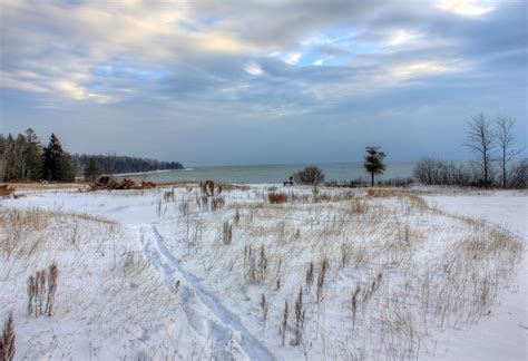 Snowy Trail At Newport State Park Wisconsin Image Free Stock Photo