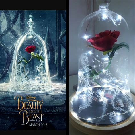 Beauty and the Beast Rose Light Bell Jar Lamp Light Night ...