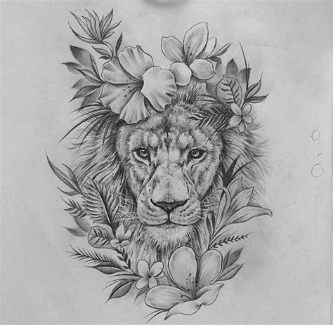 Lioness Tattoo With Flowers Qustwant