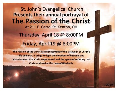 Passion Play Performances St John S Evangelical Church