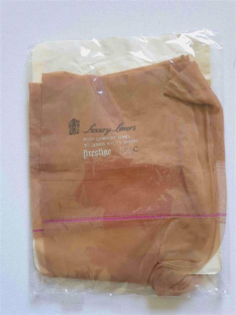 1960s Seamed Tan Stockings By Prestige L Louisa Amelia Jane Vintage