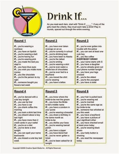 Drink If Bachelorette Party Games Drinking Drinking Games For Parties Bachlorette Party