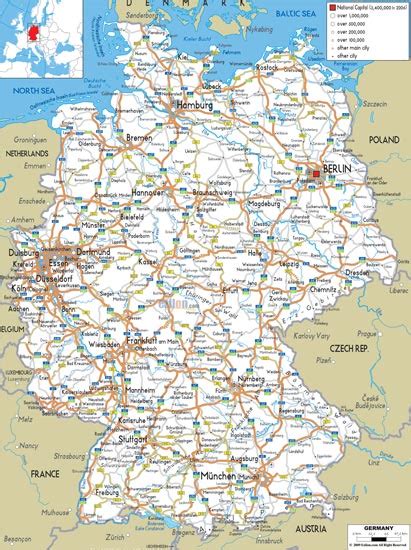 Administrative Physical And Relief Map Of Germany
