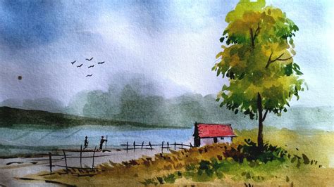 How To Paint A Simple Landscape In Watercolor Paint With David