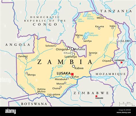 Zambia Map Atlas Map Of The World Political Africa Country