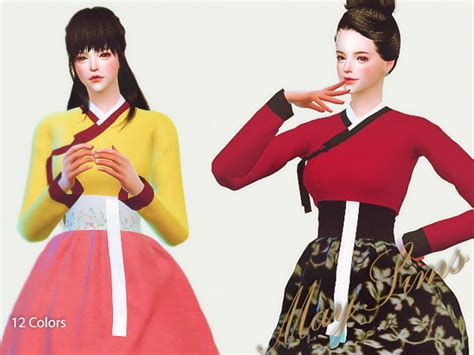 Hanbok Korean Traditional Dresses Sims 4 Female Clothes