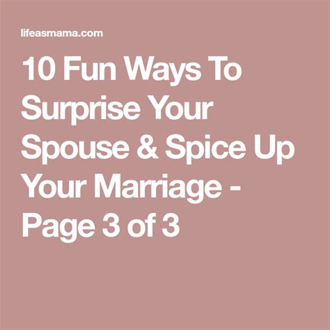Fun Ways To Surprise Your Spouse Spice Up Your Marriage Page