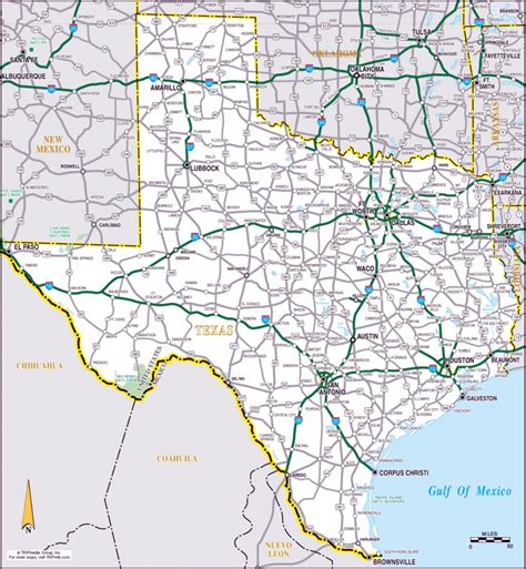 Large Detailed Roads And Highways Map Of Texas State With All Cities Large Texas Map