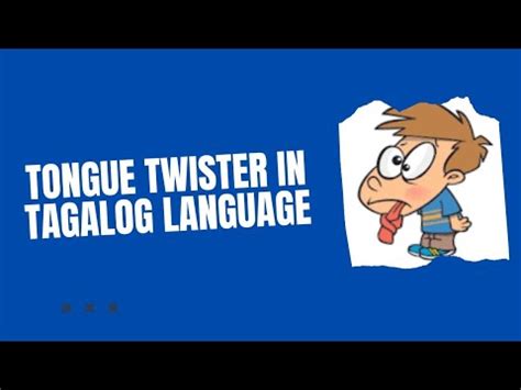 Tongue Twister Filipino Tagalog Italki Lesson YouTube