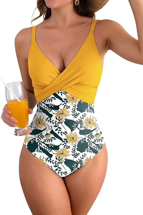 b2prity women s one piece swimsuits tummy control front cross bathing suits slimming swimsuit v
