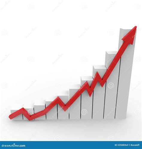 Business Graph With Going Up Red Arrow Stock Illustration