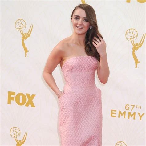 Maisie Williams Cute Baby Pink Emmys Gown