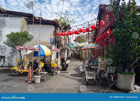 Penang Alley With Classical Decoration At Armenian Street Editorial