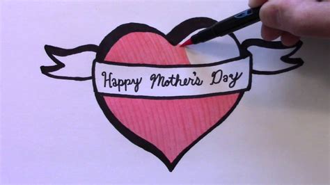 On this page you'll find an extensive collection of. How to Draw a Heart with Ribbon for Mother's Day - YouTube