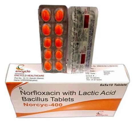 Norfloxacin 400 Mg Tablet Norcyc 400 At Rs 64strip In Hisar Id