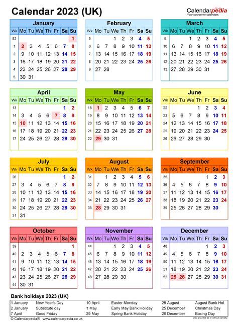 Calendar 2023 Uk Free Printable Microsoft Excel Templates
