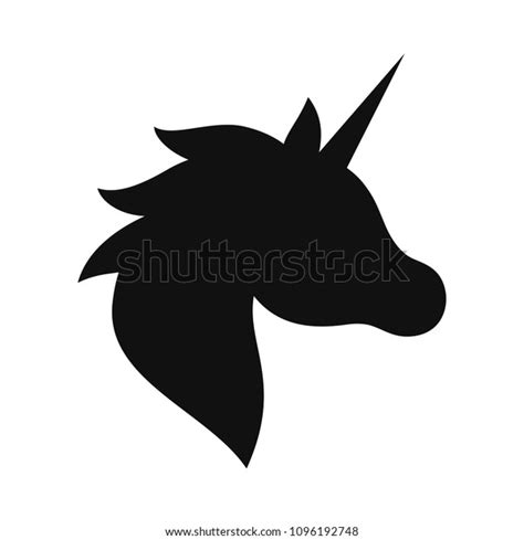 Unicorn Black Silhouette Vector Illustration Drawing เวกเตอร์สต็อก