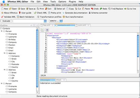 Unformatted xml string are difficult to read, it is not easy to find the information we are looking for in a stream on a single line or poorly indented. gratis - Free WYSIWYG xml editor for Mac (preferably cross ...