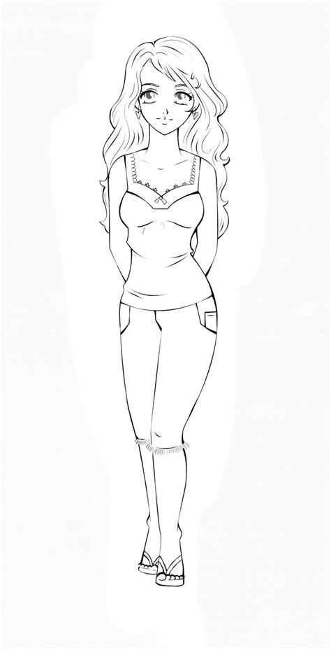Full Body Anime Girl Drawings In Pencil