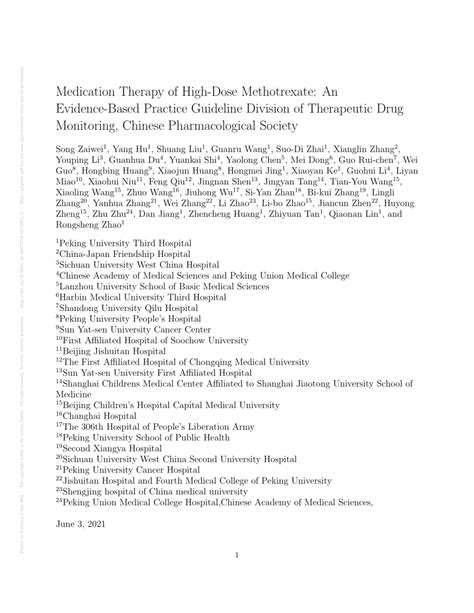 Pdf Medication Therapy Of High Dose Methotrexate An Evidence Based