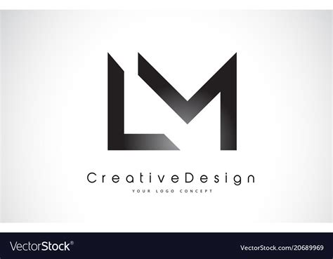 Lm L M Letter Logo Design Creative Icon Modern Vector Image