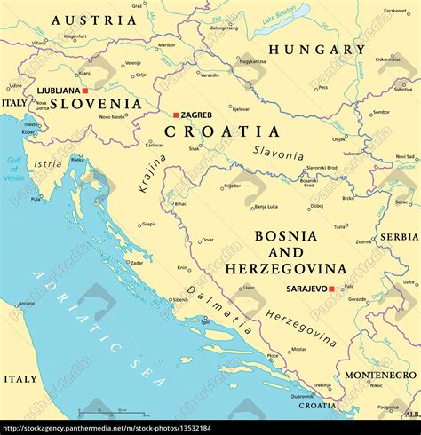 West Balkan Political Map Royalty Free Photo PantherMedia Stock Agency