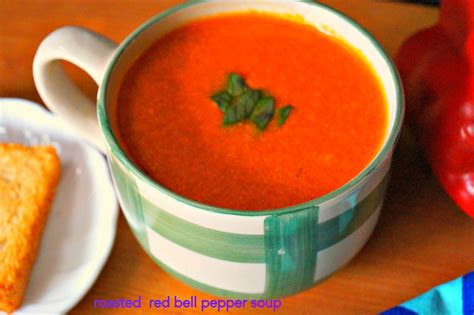 Roasted Red Bell Pepper Soup Recipe Nithyaskitchen