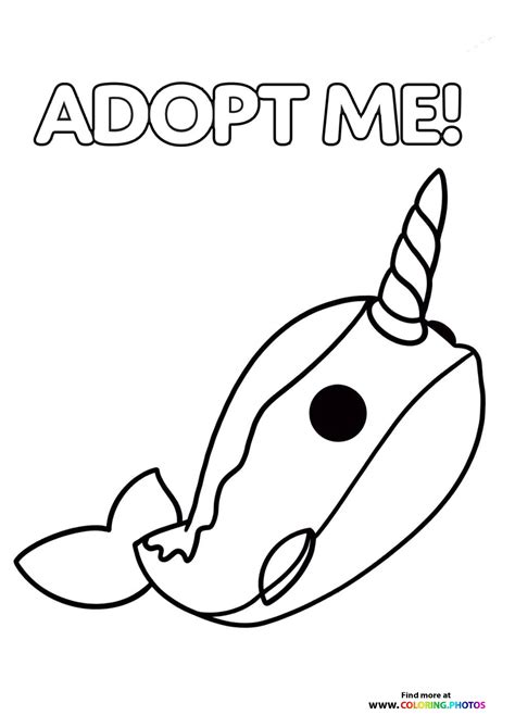 Adopt Me Roblox Narwhal Coloring Pages For Kids