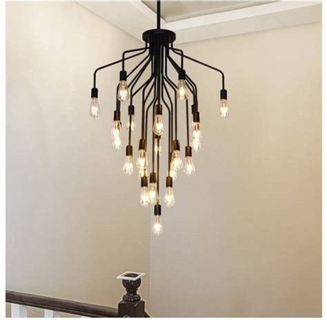 Stairs is a set of numbers stair which provide easy traveling from floor to floor. Luxury Nordic retro industrial Pendant Lights wrought iron spider staircase light living room ...