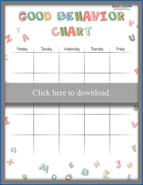 Free Printable Behavior Charts For Home And School Acn Latitudes