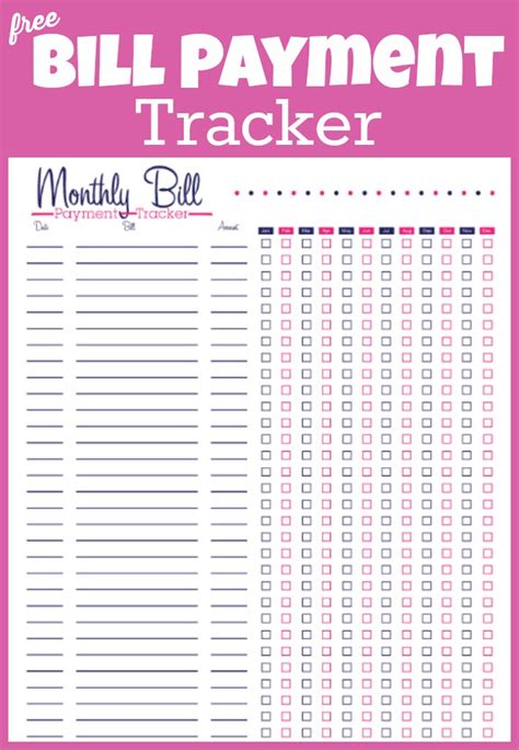 Best Images Of Bill Tracker Printables Printable Monthly Bill My Xxx