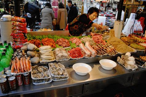 Street Food Stand In Namdaemun Market Seoul South Korea Food