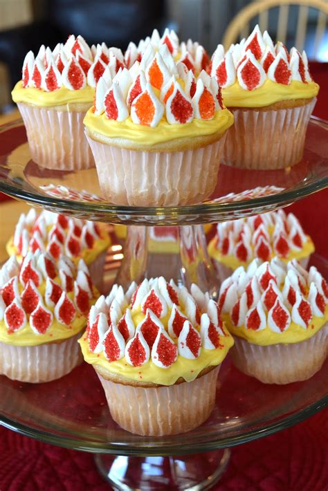 This video shows the decoration work done by church members on the evening before the 1st day of the feast. Catholic Cuisine: Flaming Cupcakes for Pentecost!