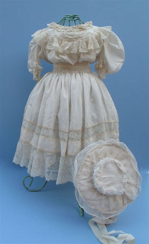 Lovely Antique Silk And Lace Three Piece Dress For Large Doll Piece Dress Lovely Antiques