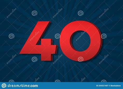 40 Forty Number Count Template Poster Design Anniversary Award Stock