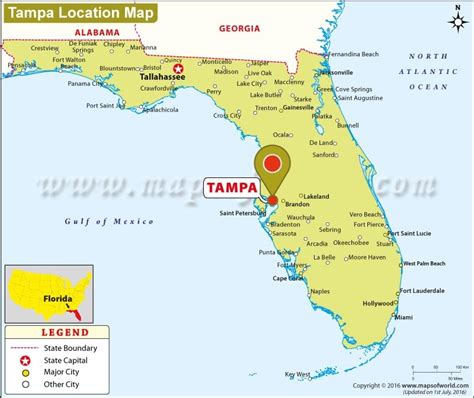 Where Is Tampa Florida Location Map Of Tampa Usa