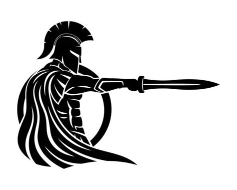 340 Silhouette Of The Spartan Shield Tattoo Illustrations Royalty