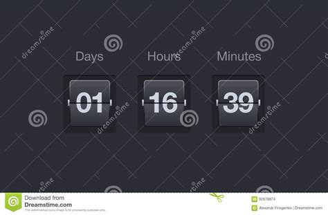 Vector Flip Countdown Timer Clock Counter For Websites And Interfaces