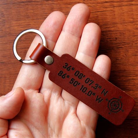 Personalized Leather Keychain Customized Keychain Custom Etsy